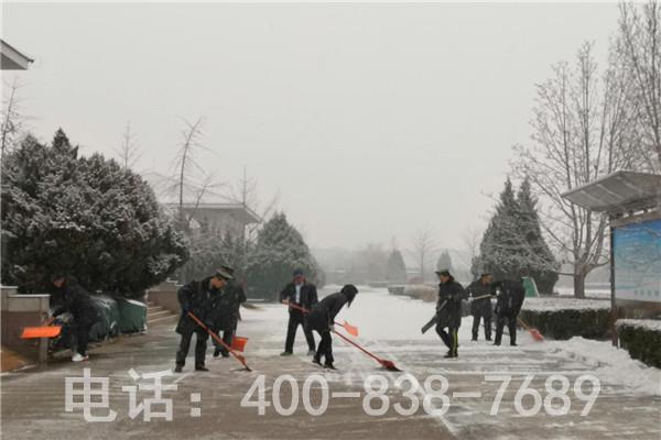 北京潮白陵园组织全体员工开展扫雪铲冰活动